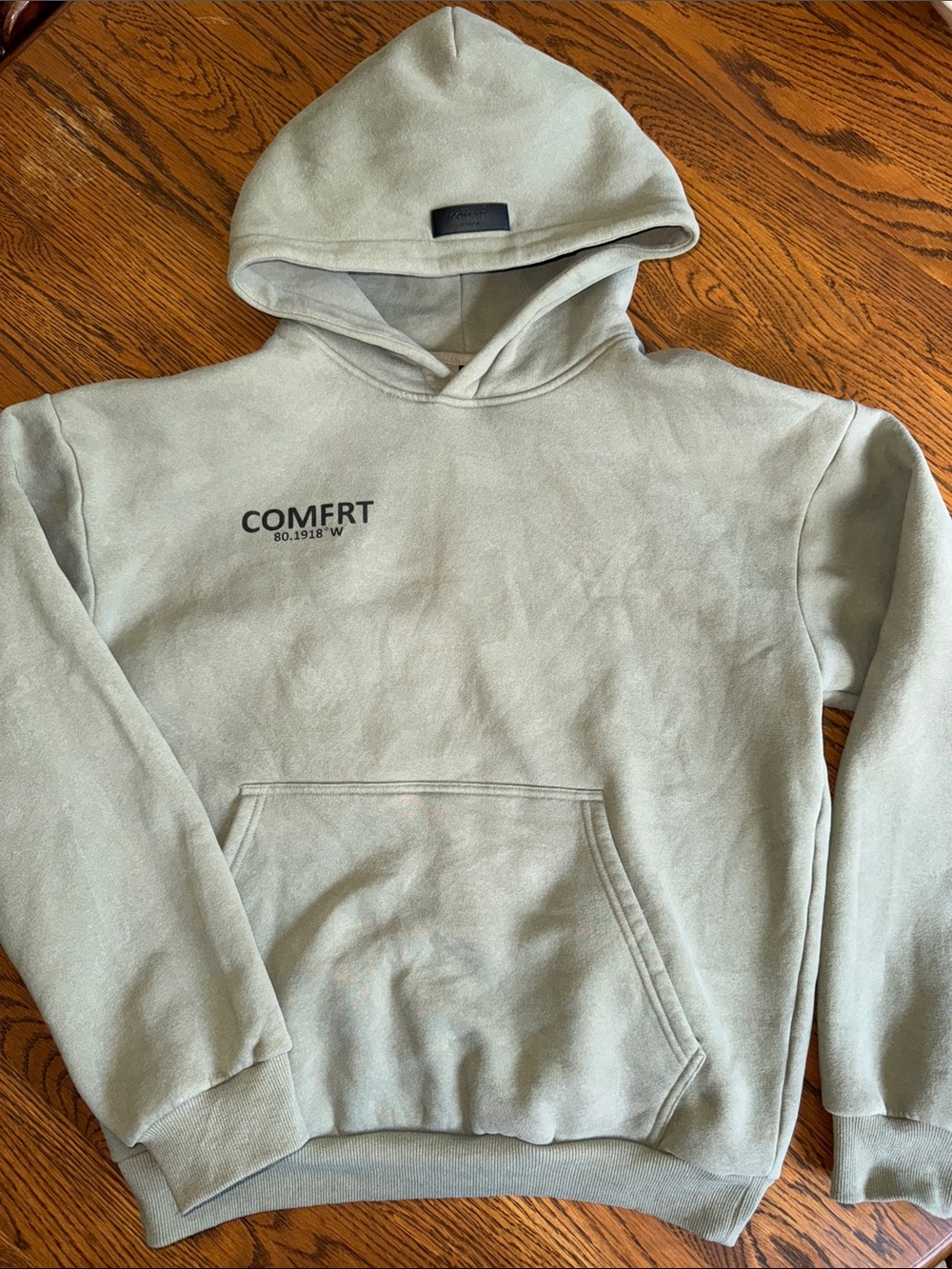 COMFRT Coordinate Hooded Sweatshirt - Sage Green/Grey NWOT